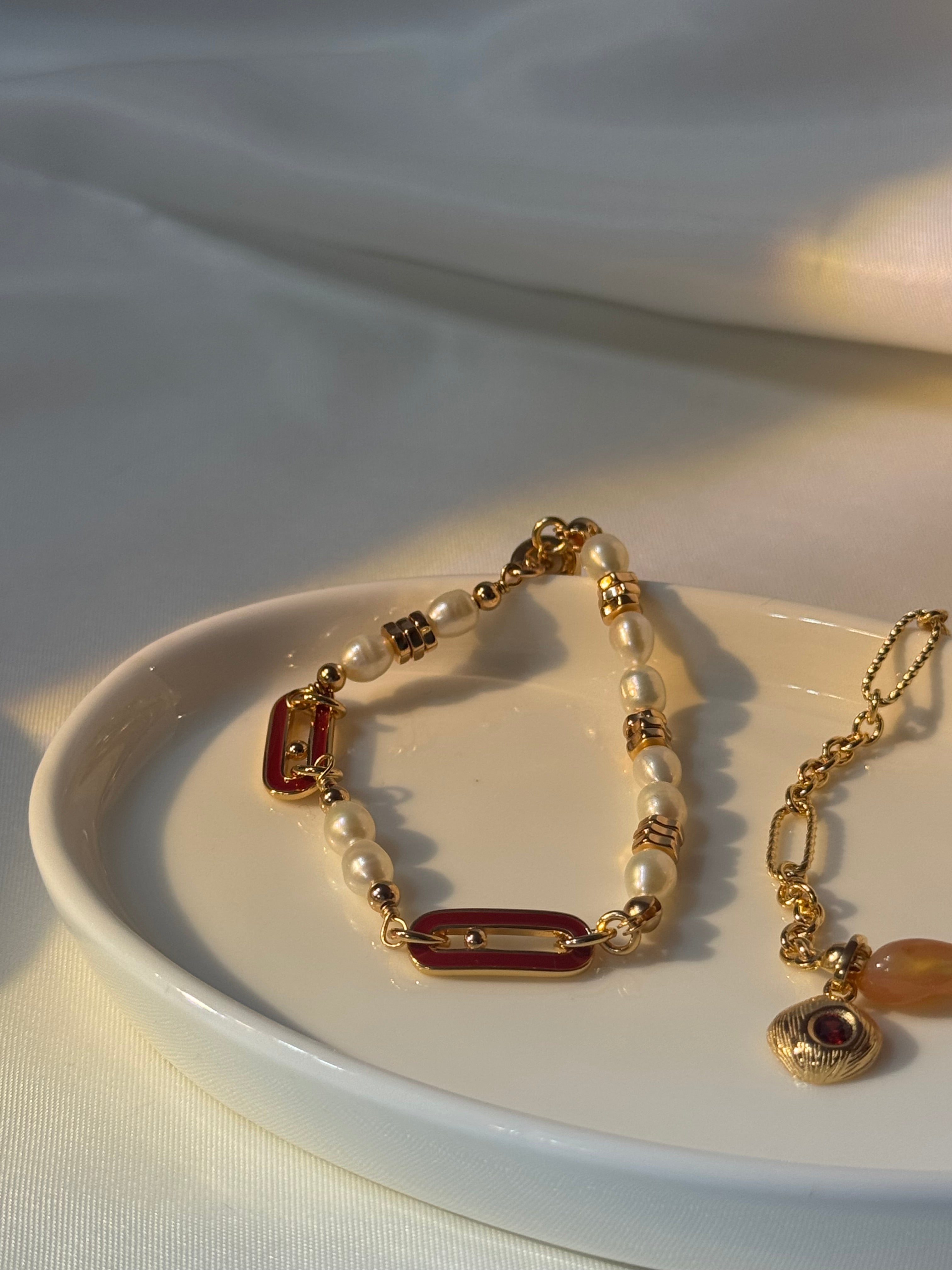 Chinese New Year design pearl bracelet